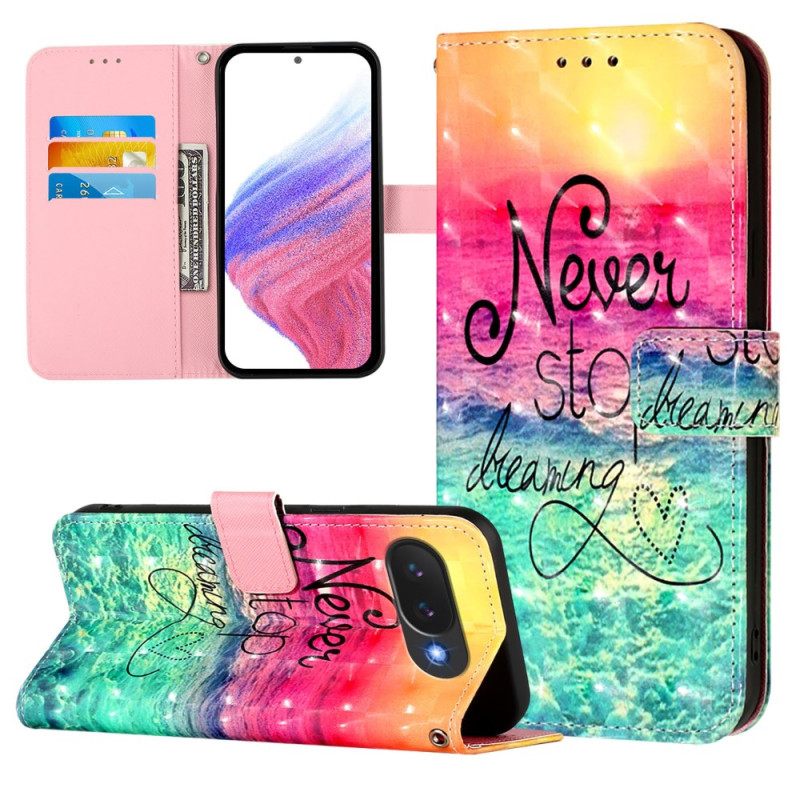 Nahkakotelo Google Pixel 10a Älä Koskaan Lopeta Unelmointia