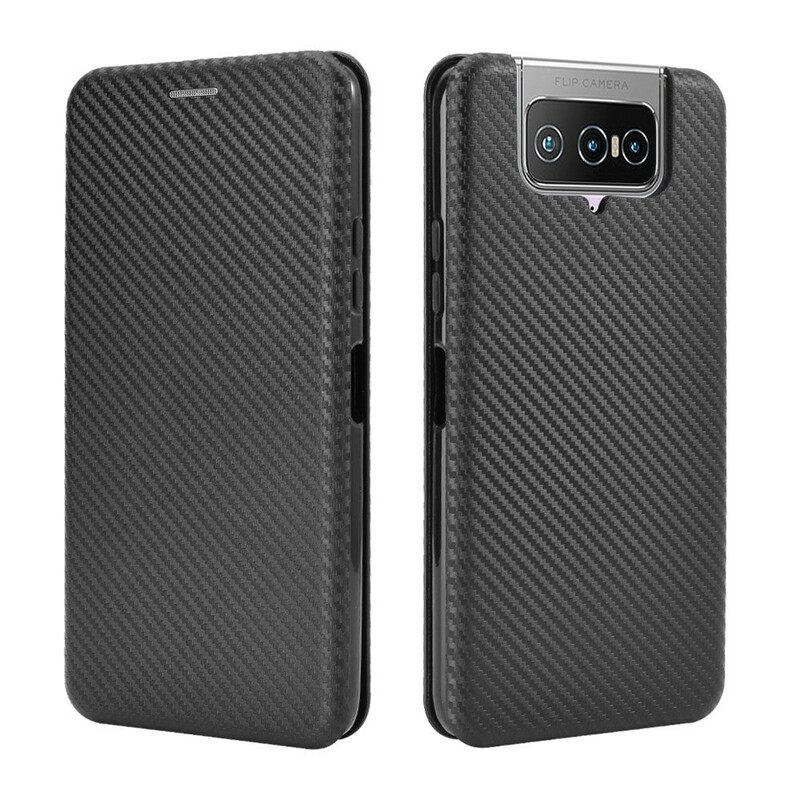 Puhelinkuoret Asus Zenfone 7 / 7 Pro Kotelot Flip Silicone Carbon