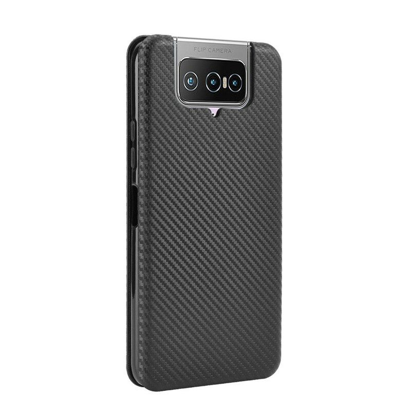 Puhelinkuoret Asus Zenfone 7 / 7 Pro Kotelot Flip Silicone Carbon