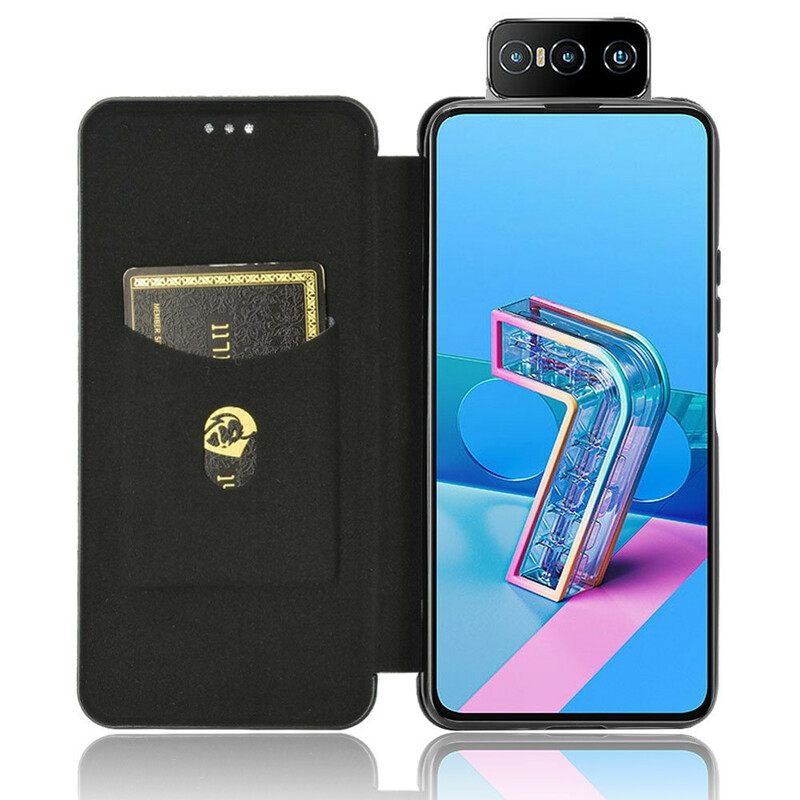 Puhelinkuoret Asus Zenfone 7 / 7 Pro Kotelot Flip Silicone Carbon