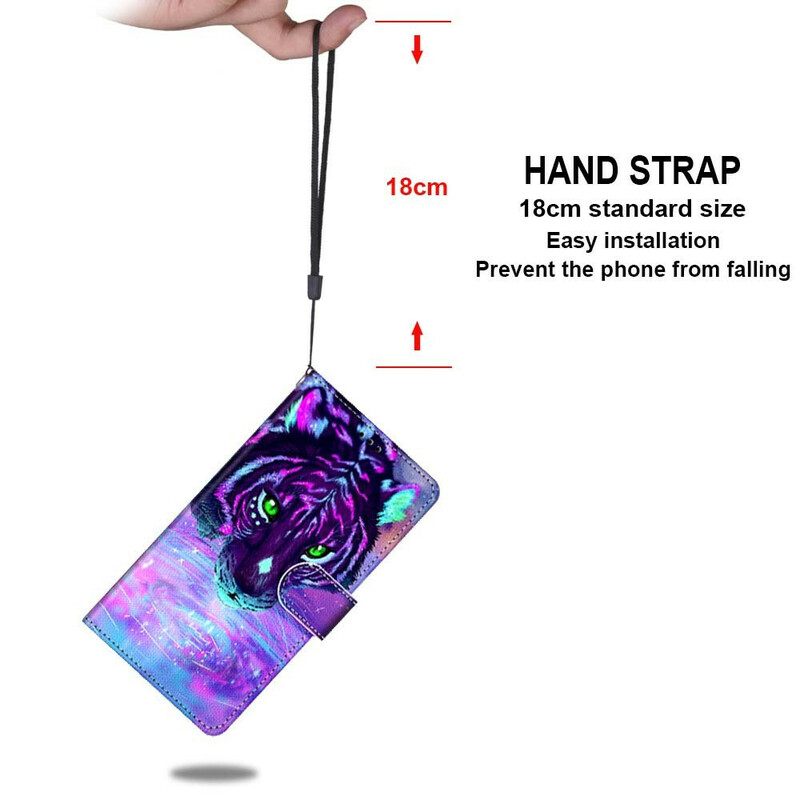 Flip Case Xiaomi Mi 10T Lite / Redmi Note 9 Pro 5G Kissa Kaulanauhalla