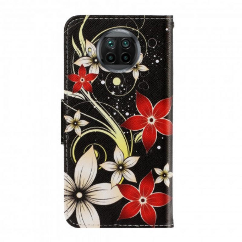 Flip Case Xiaomi Mi 10T Lite / Redmi Note 9 Pro 5G Suojaketju Kuori Värikäs Kukkahihna