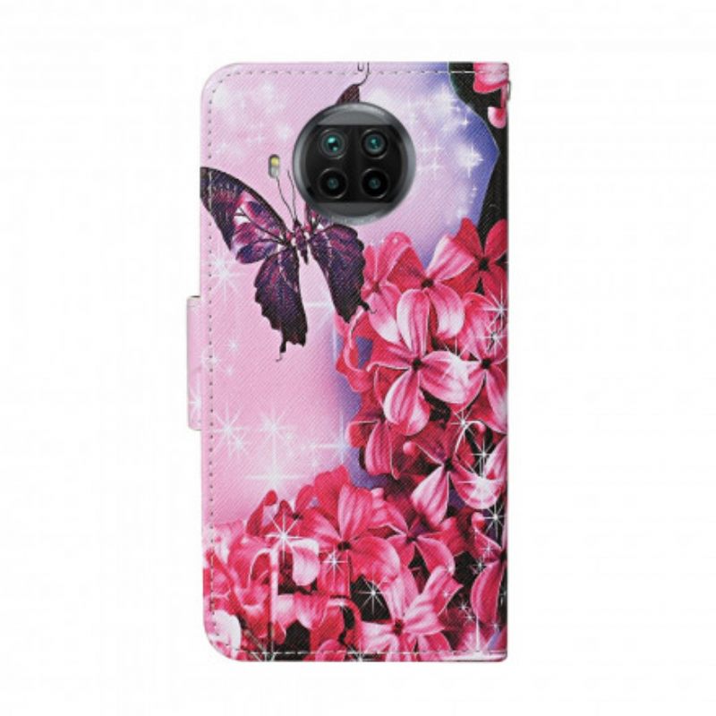 Kotelot Xiaomi Mi 10T Lite / Redmi Note 9 Pro 5G Floral Butterflies Lanyard