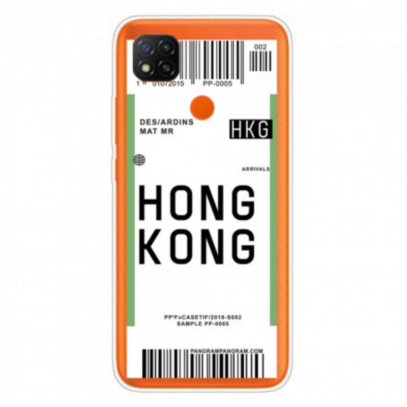 Case Xiaomi Redmi 9C Boarding Pass Hongkongiin
