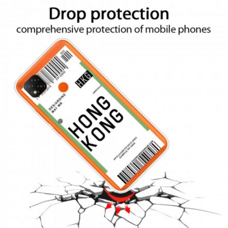 Case Xiaomi Redmi 9C Boarding Pass Hongkongiin