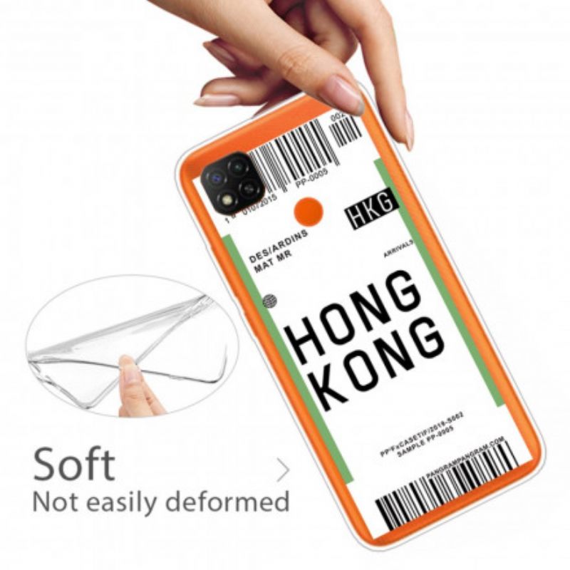 Case Xiaomi Redmi 9C Boarding Pass Hongkongiin