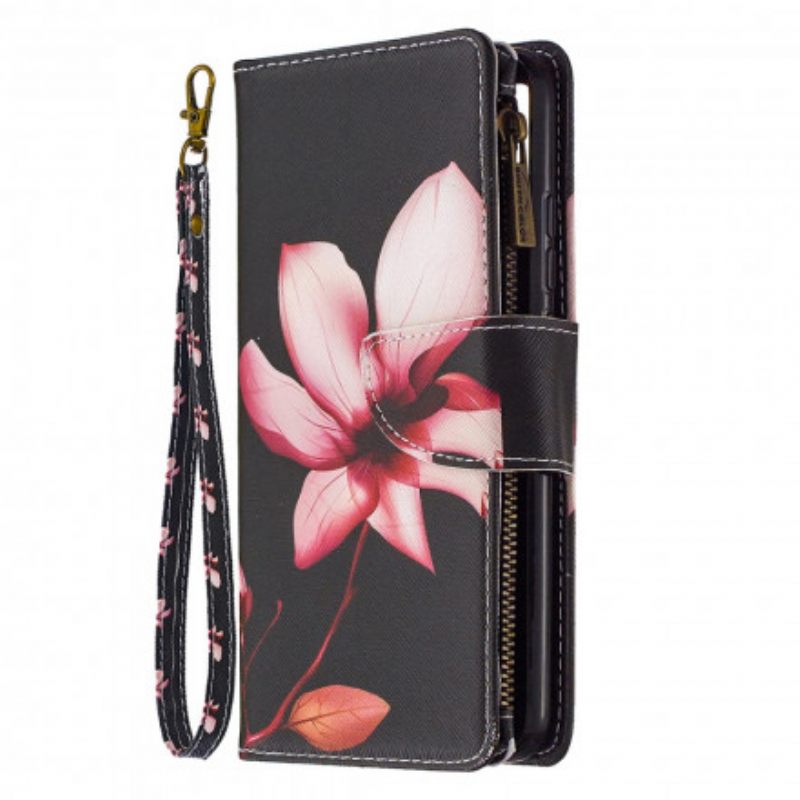 Kotelot Xiaomi Redmi 9C Flower Vetoketjullinen Tasku