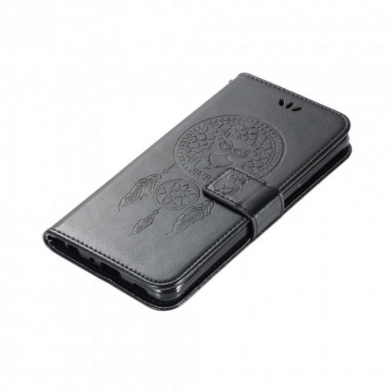 Kotelot Xiaomi Redmi 9C Nahkaefekti Dreamcatcher Pöllö