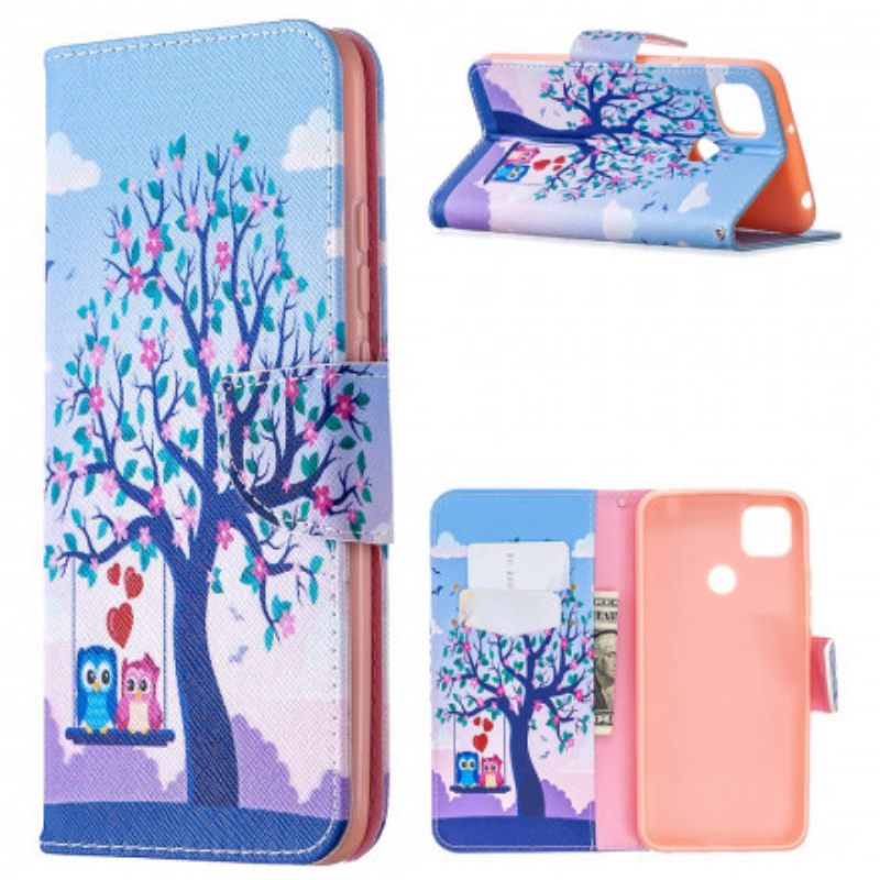Kotelot Xiaomi Redmi 9C Pöllöt Swingissä