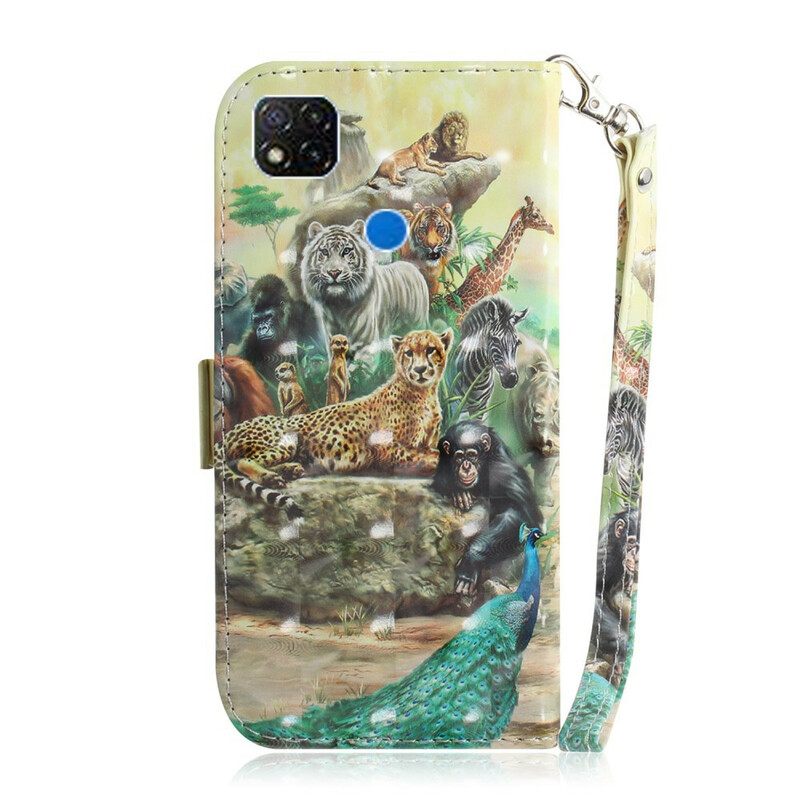 Kotelot Xiaomi Redmi 9C Suojaketju Kuori Animal Safari Stringit