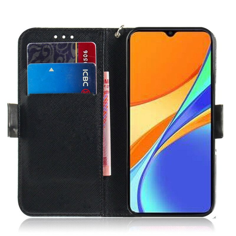 Kotelot Xiaomi Redmi 9C Suojaketju Kuori Grey Thong Cat
