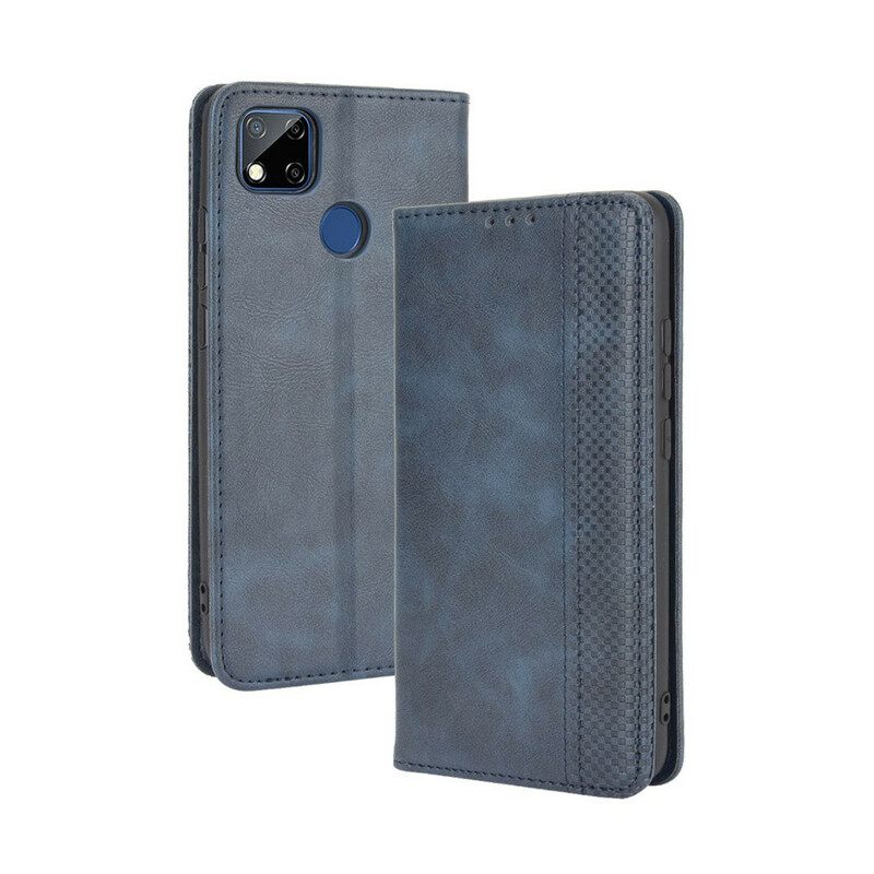 Puhelinkuoret Xiaomi Redmi 9C Kotelot Flip Tyylitelty Vintage-nahkaefekti