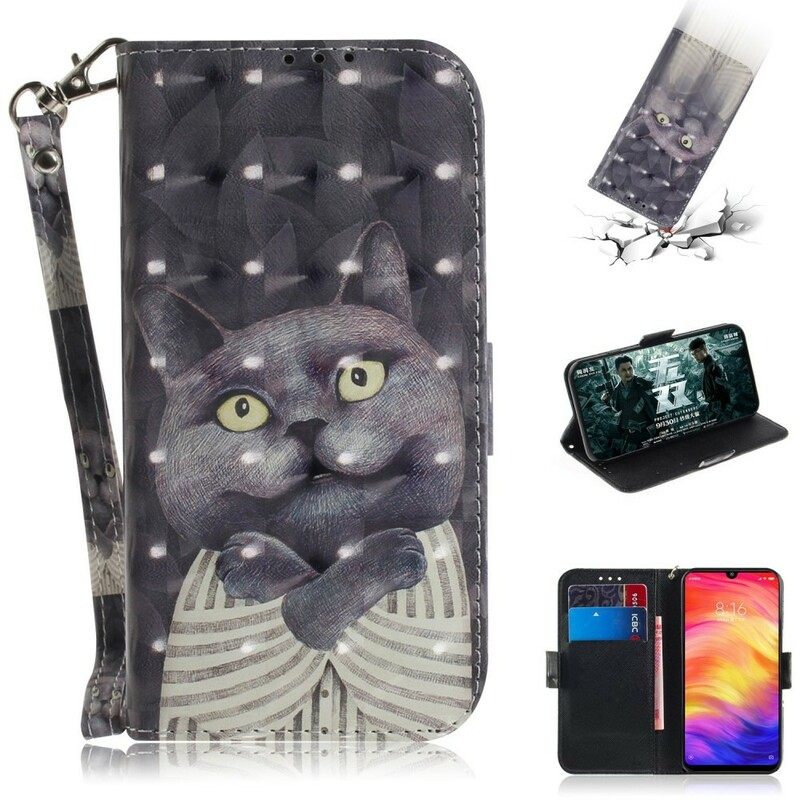 Kotelot Xiaomi Redmi Note 7 Suojaketju Kuori Grey Thong Cat