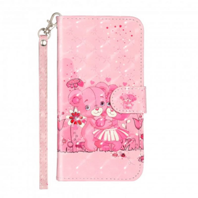 Kotelot iPhone 11 Pro Max Suojaketju Kuori Teddy Bear Light Spots Hihnalla