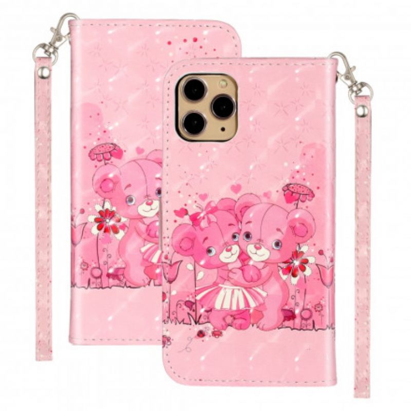 Kotelot iPhone 11 Pro Max Suojaketju Kuori Teddy Bear Light Spots Hihnalla