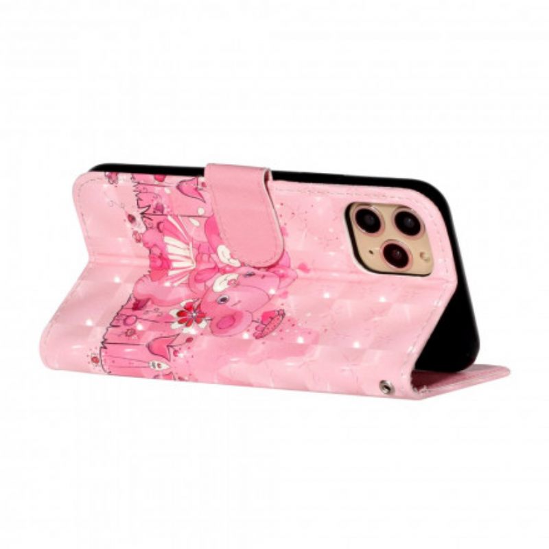 Kotelot iPhone 11 Pro Max Suojaketju Kuori Teddy Bear Light Spots Hihnalla