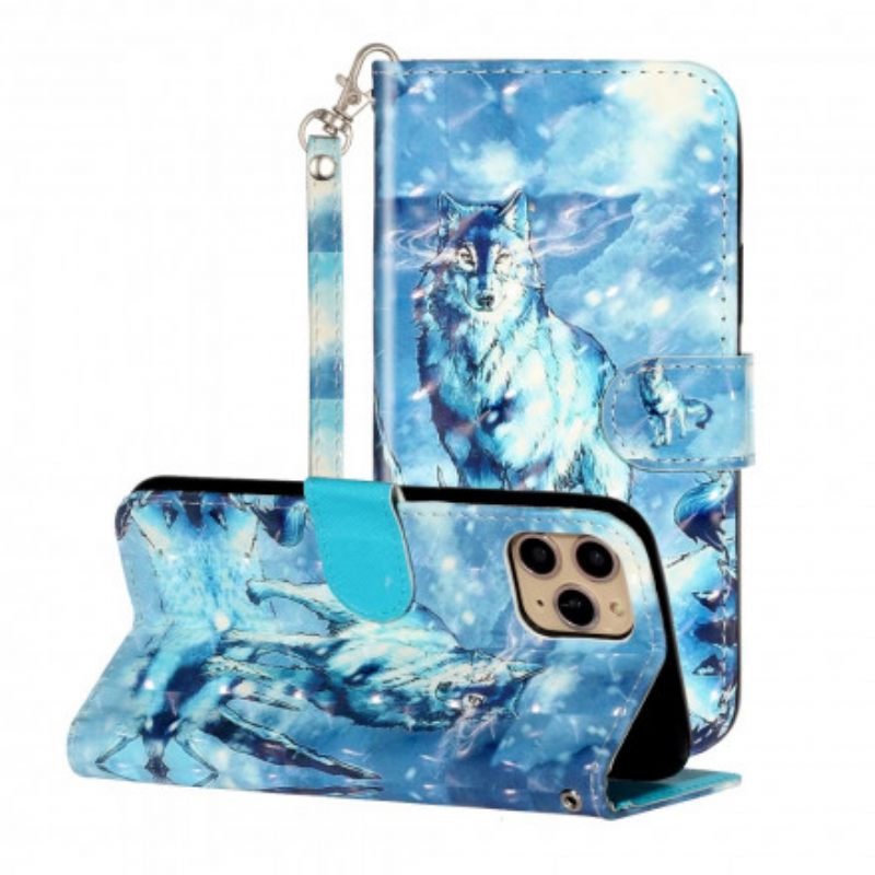 Kotelot iPhone 11 Pro Max Suojaketju Kuori Wolf Light Strap Kohdevalot