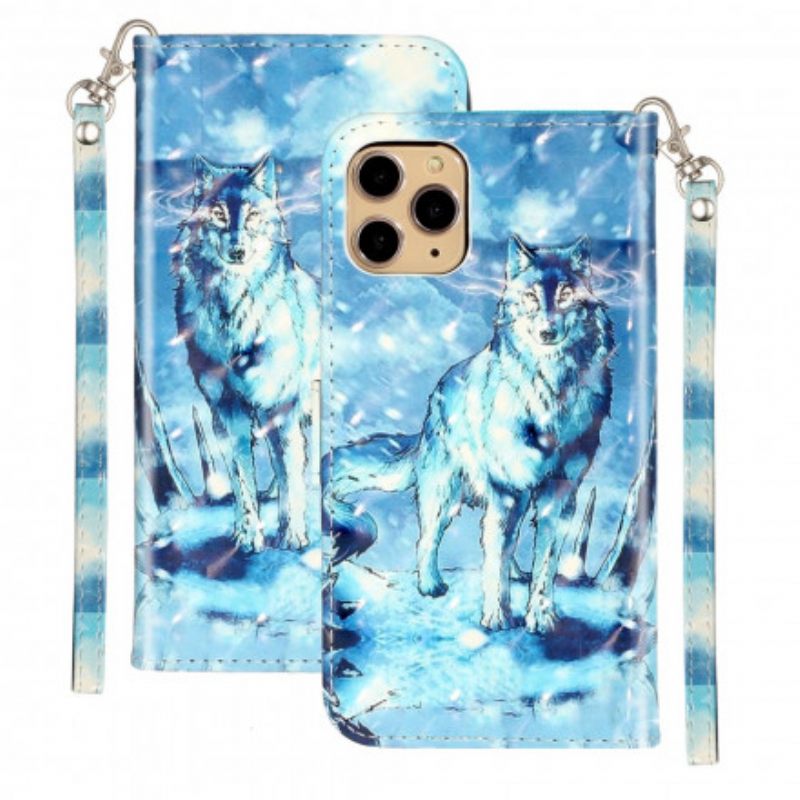 Kotelot iPhone 11 Pro Max Suojaketju Kuori Wolf Light Strap Kohdevalot