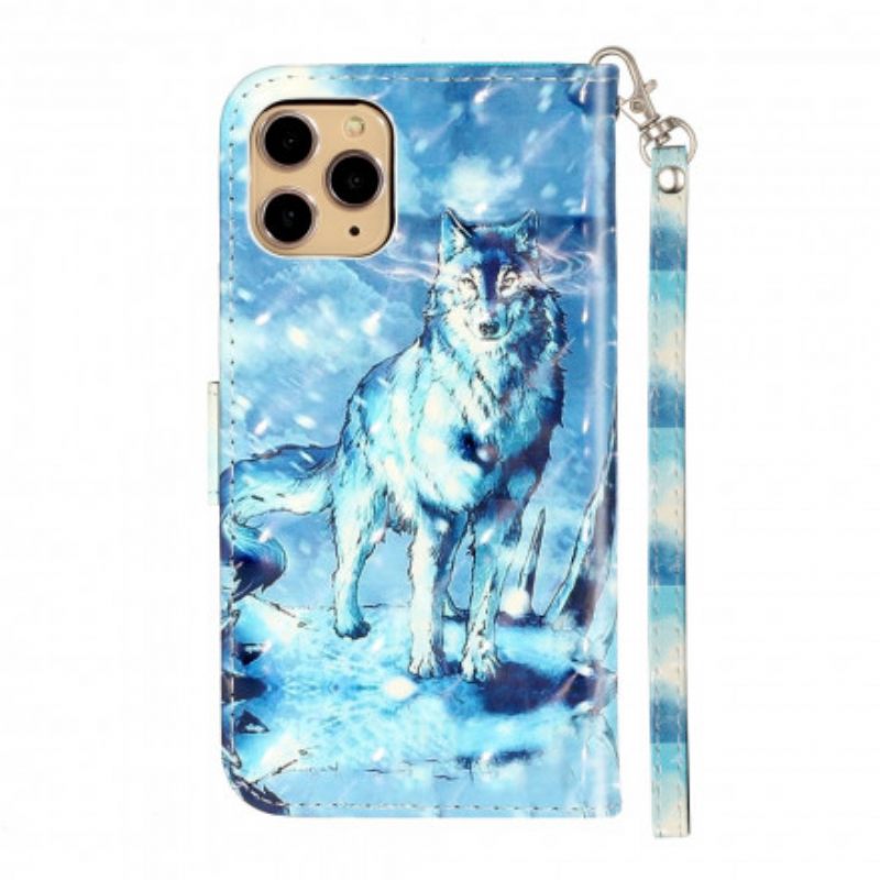 Kotelot iPhone 11 Pro Max Suojaketju Kuori Wolf Light Strap Kohdevalot