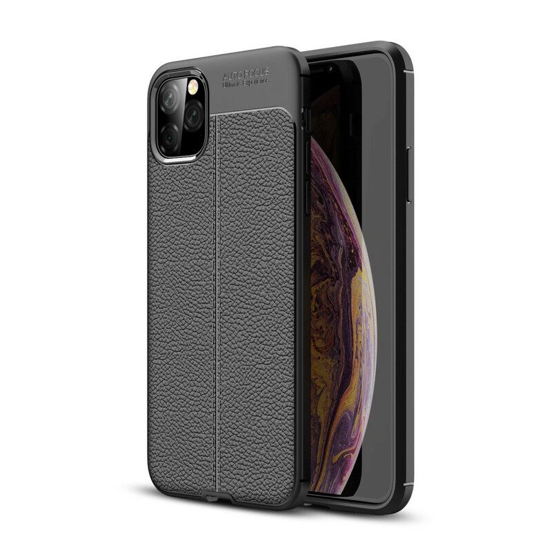 Kuori iPhone 11 Pro Max Double Line Litchi Leather Effect