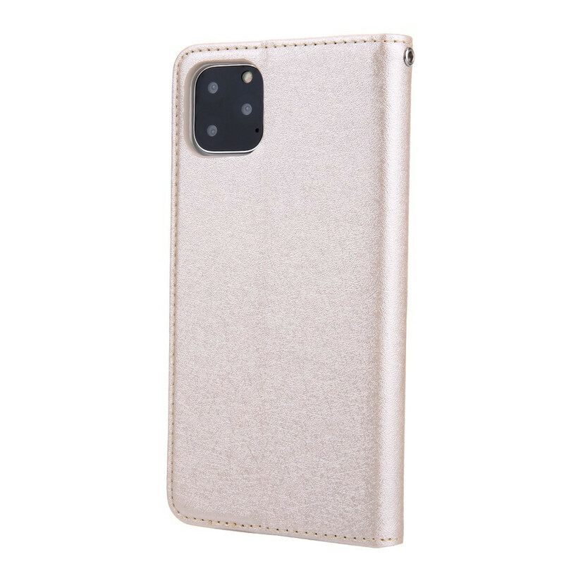 Puhelinkuoret iPhone 11 Pro Max Kotelot Flip Silk Texture Leather Effect