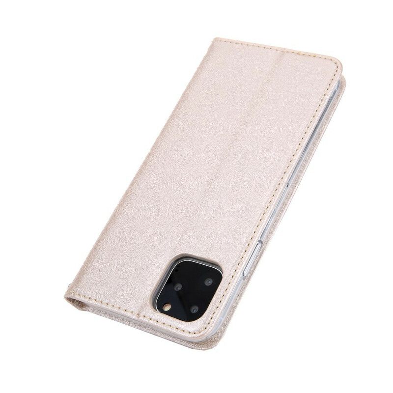 Puhelinkuoret iPhone 11 Pro Max Kotelot Flip Silk Texture Leather Effect