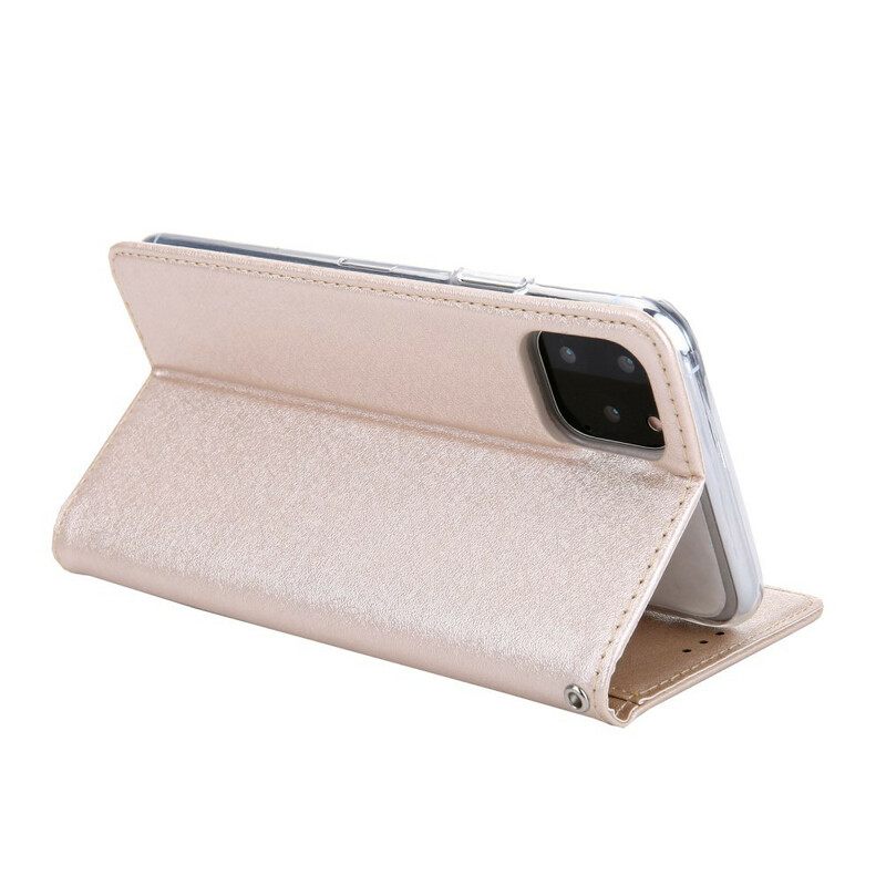 Puhelinkuoret iPhone 11 Pro Max Kotelot Flip Silk Texture Leather Effect