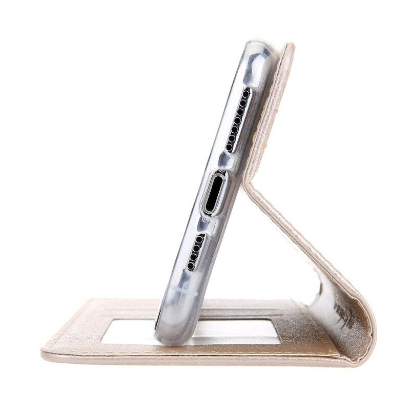 Puhelinkuoret iPhone 11 Pro Max Kotelot Flip Silk Texture Leather Effect