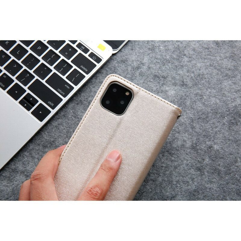 Puhelinkuoret iPhone 11 Pro Max Kotelot Flip Silk Texture Leather Effect
