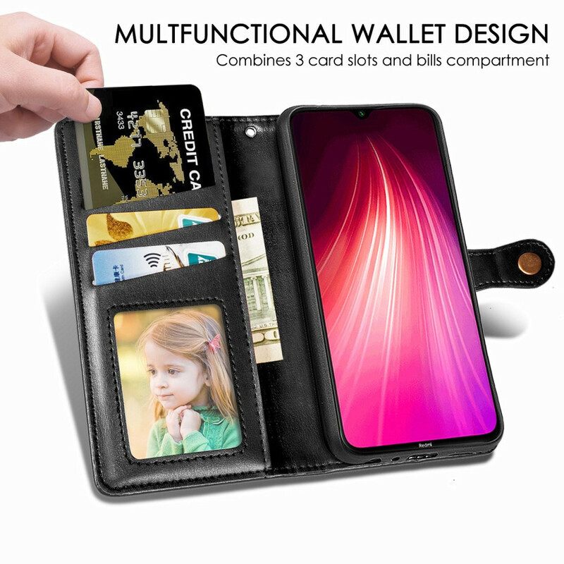 Kotelot Xiaomi Redmi Note 8 Keinonahka Ja Vintage-lukko