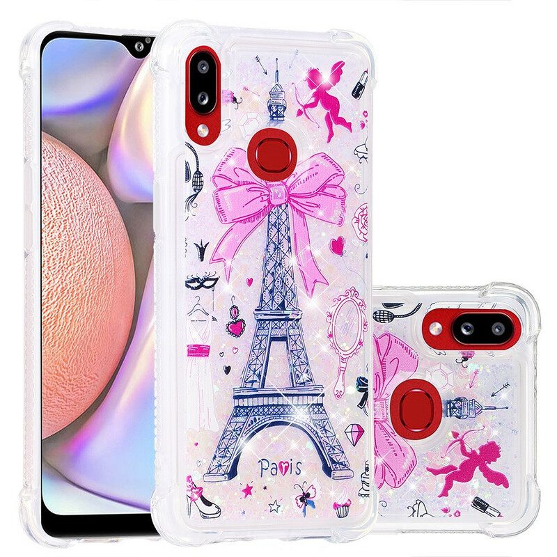 Kuori Samsung Galaxy A10s Eiffel-tornin Paljetteja