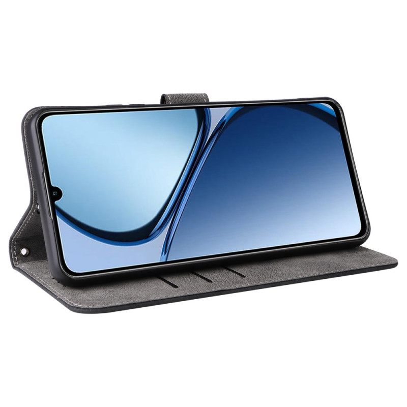 Kotelot Realme C63 Rfid-suojattu Mokkanahkakuvio Hihnalla