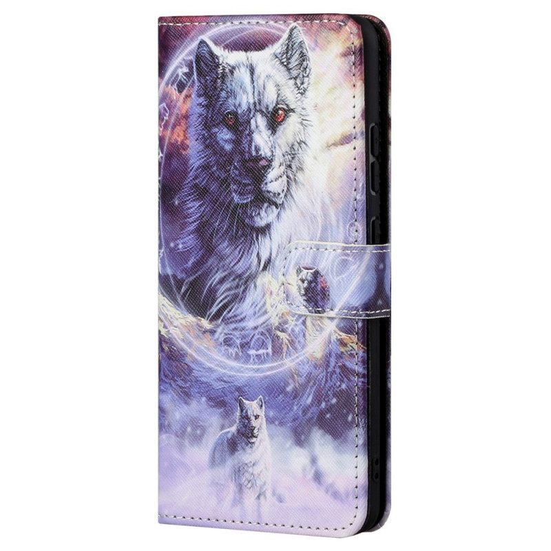 Kotelot Xiaomi Redmi Note 11 / 11S Wolf Talvella Kaulanauhan Kanssa
