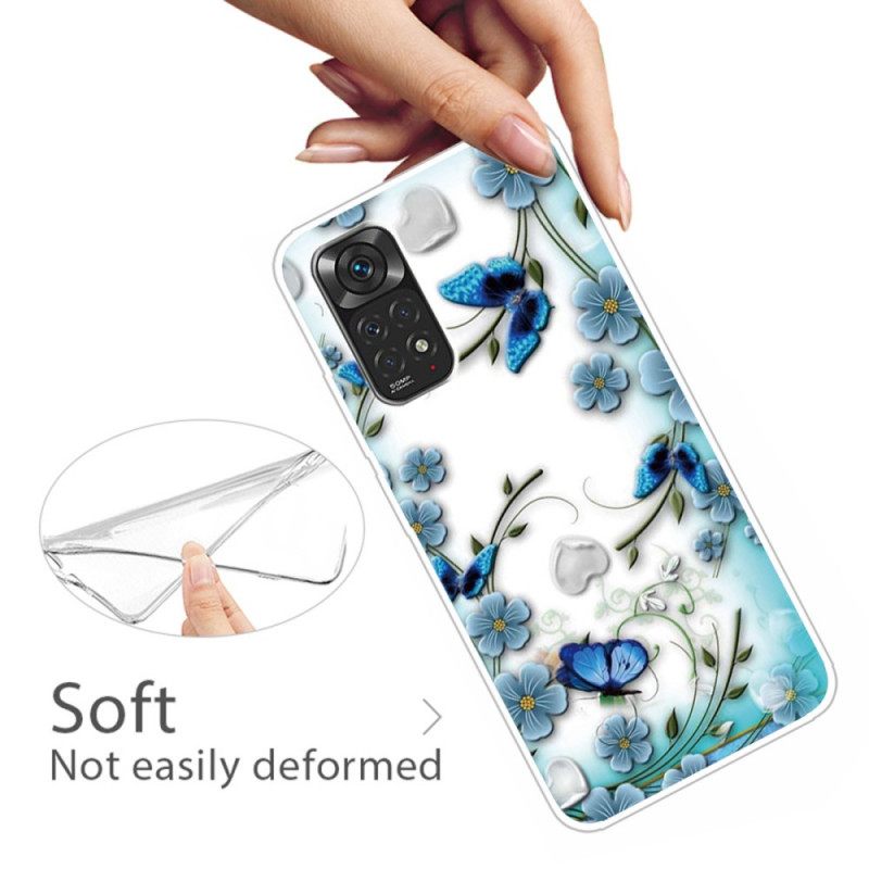 Kuori Xiaomi Redmi Note 11 / 11S Saumattomat Retroperhoset Ja Kukat