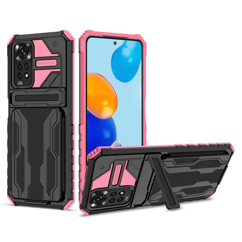 Kuori Xiaomi Redmi Note 11 / 11S Vetoketjullinen Korttipidike Ja Teline