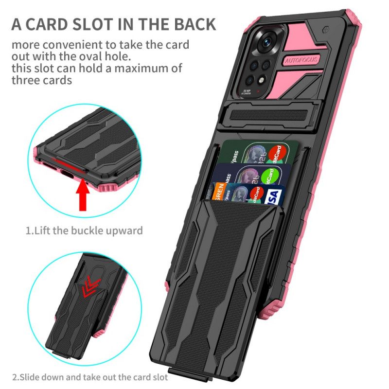 Kuori Xiaomi Redmi Note 11 / 11S Vetoketjullinen Korttipidike Ja Teline