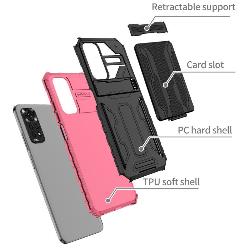 Kuori Xiaomi Redmi Note 11 / 11S Vetoketjullinen Korttipidike Ja Teline