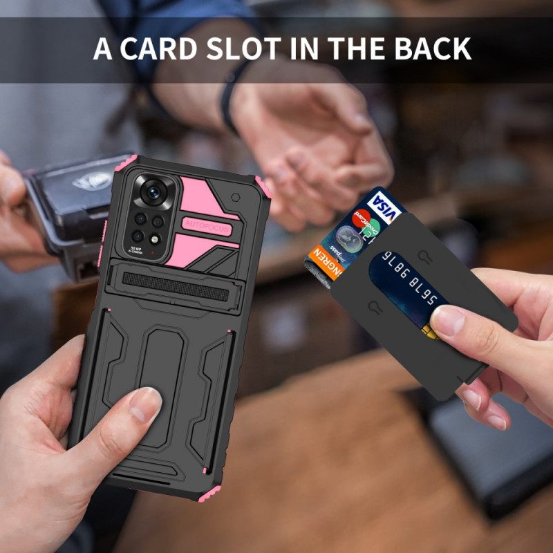 Kuori Xiaomi Redmi Note 11 / 11S Vetoketjullinen Korttipidike Ja Teline