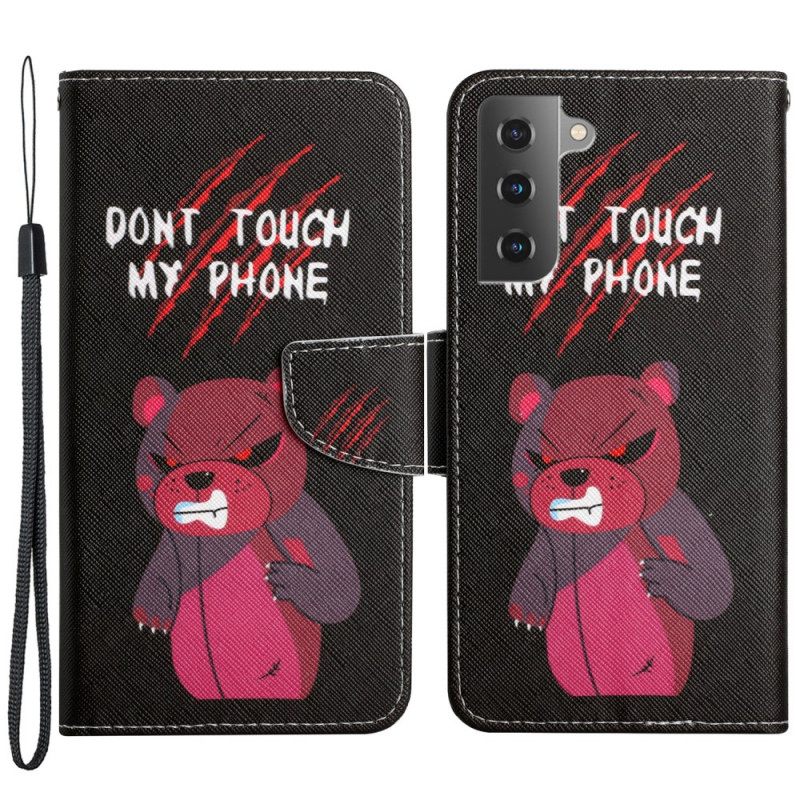 Flip Case Samsung Galaxy S22 Plus 5G Bear Älä Koske Puhelimeeni