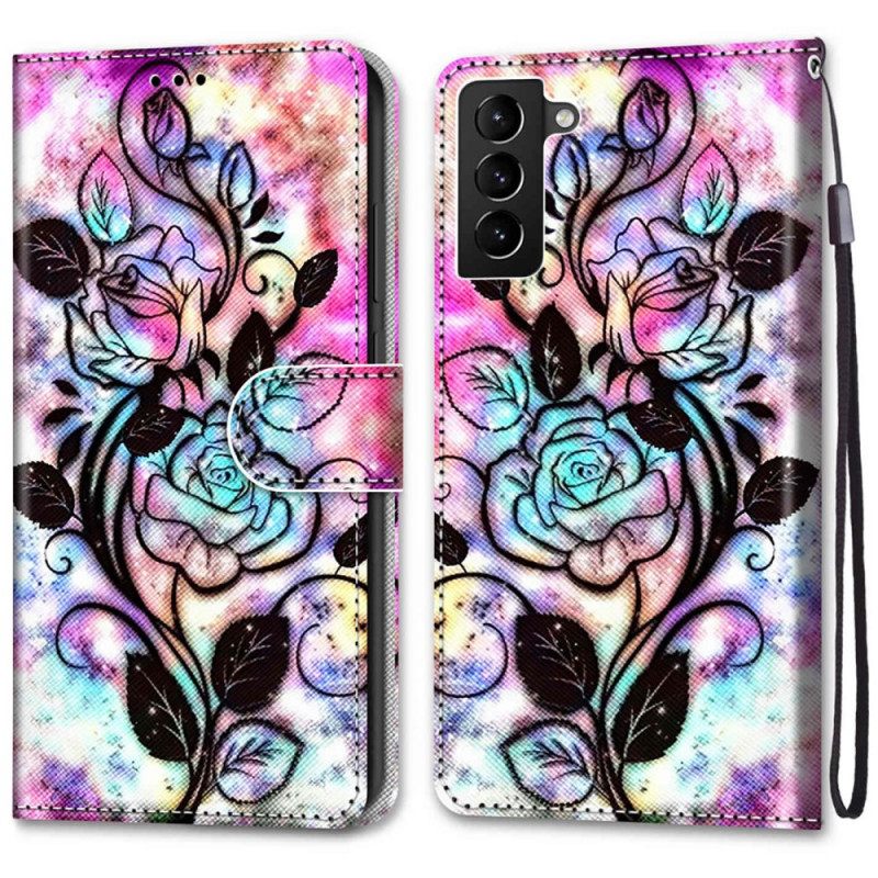 Kotelot Samsung Galaxy S22 Plus 5G Neon Flowers