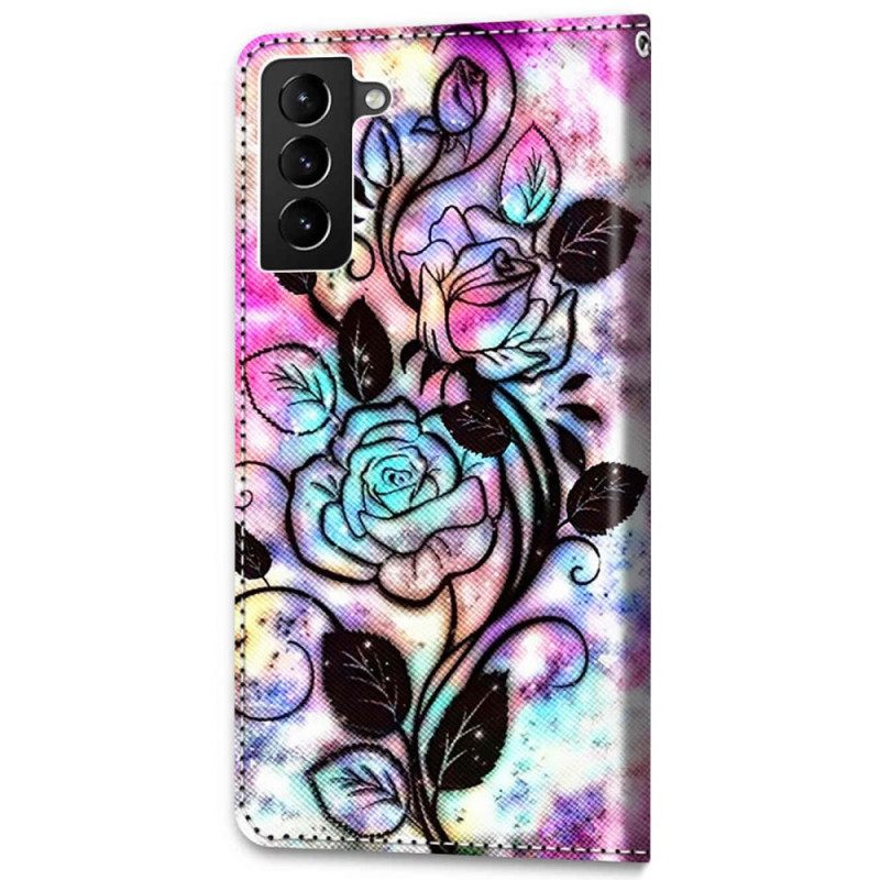 Kotelot Samsung Galaxy S22 Plus 5G Neon Flowers