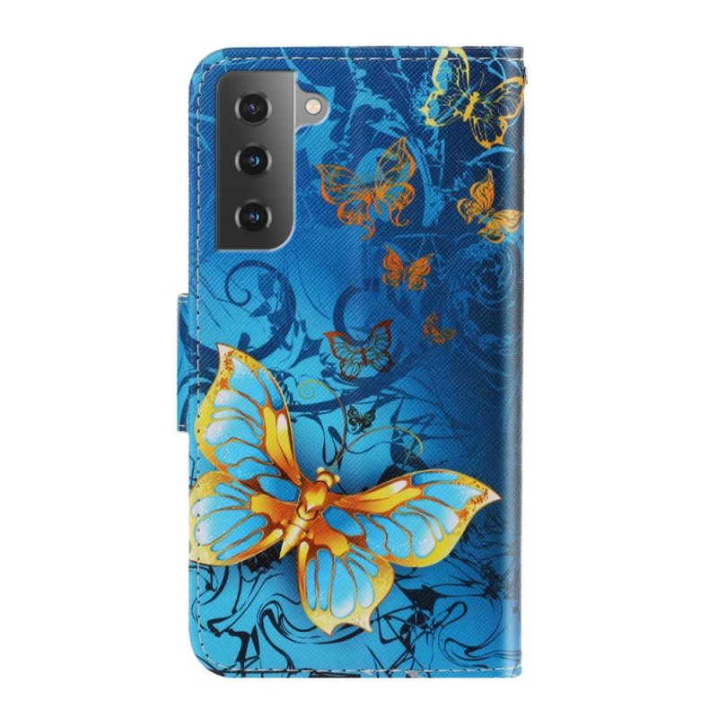 Kotelot Samsung Galaxy S22 Plus 5G Suojaketju Kuori Butterfly Strap Muunnelmia