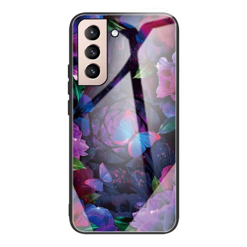 Kuori Samsung Galaxy S22 Plus 5G Tempered Glass Butterflies Variation