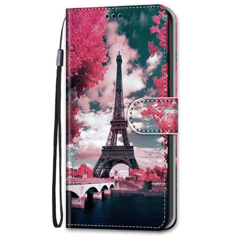 Nahkakotelo Samsung Galaxy S22 Plus 5G Eiffel-torni Kesällä