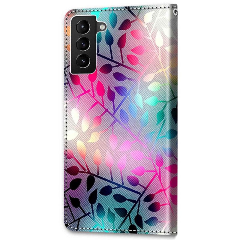Nahkakotelo Samsung Galaxy S22 Plus 5G Neon Leaves