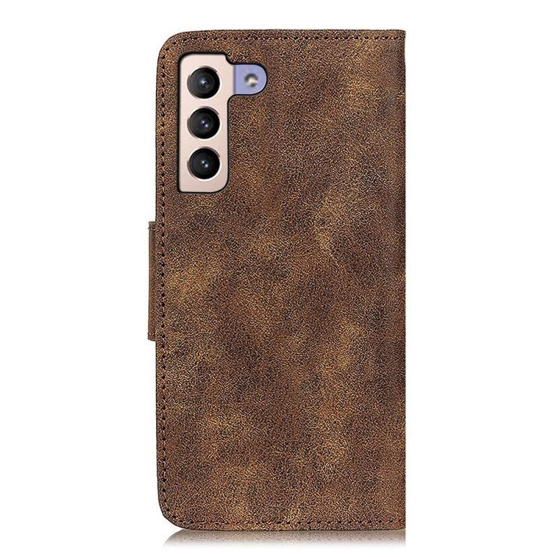 Nahkakotelo Samsung Galaxy S22 Plus 5G Vintage Haljattu Nahka