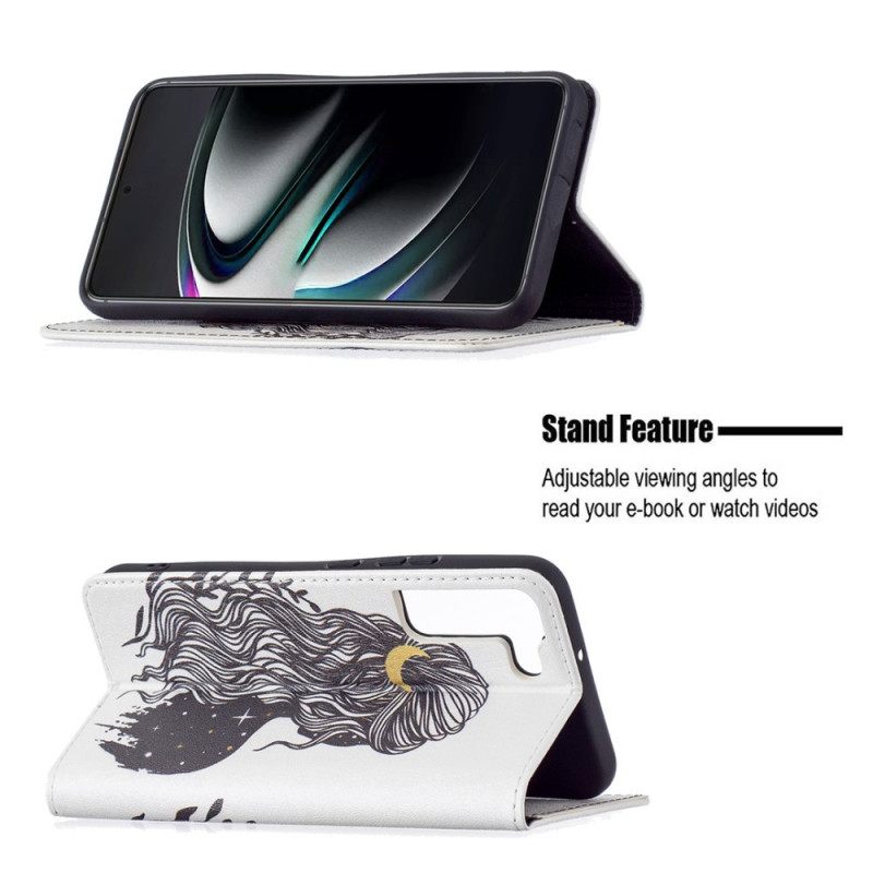 Puhelinkuoret Samsung Galaxy S22 Plus 5G Kotelot Flip Kauniit Hiukset