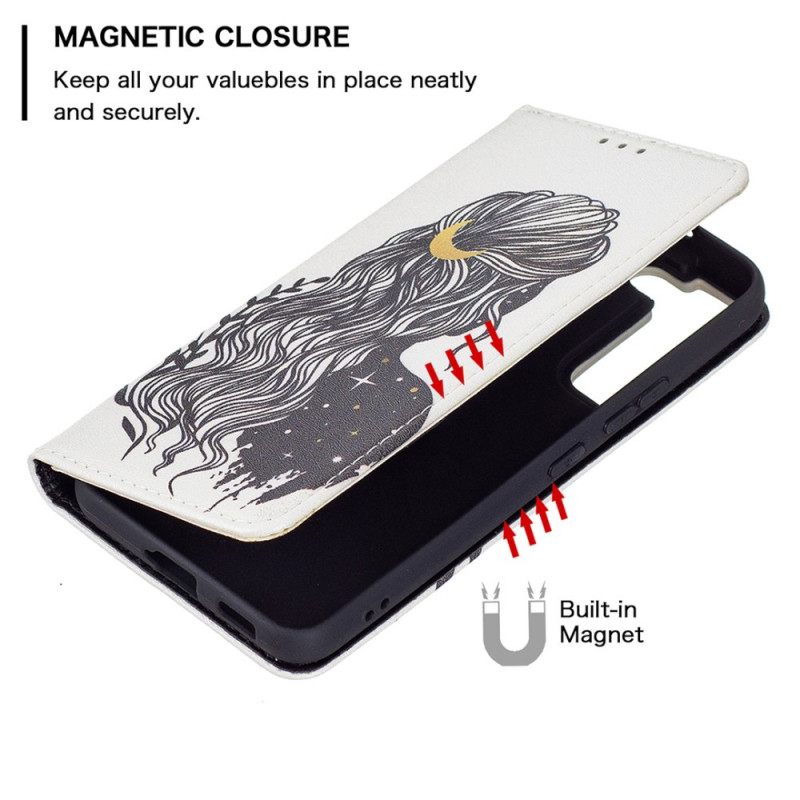 Puhelinkuoret Samsung Galaxy S22 Plus 5G Kotelot Flip Kauniit Hiukset