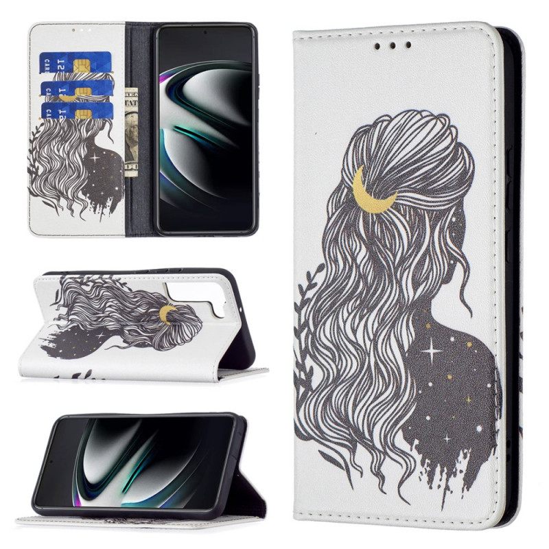 Puhelinkuoret Samsung Galaxy S22 Plus 5G Kotelot Flip Kauniit Hiukset