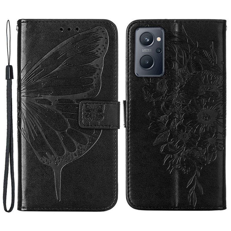 Kotelot Realme 9i Lanyard Butterfly Design